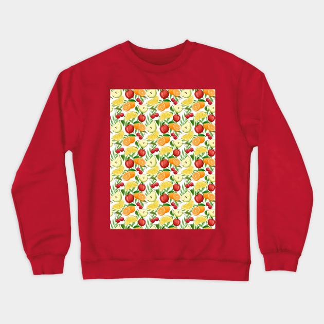 Fruit Pattern Crewneck Sweatshirt by Mako Design 